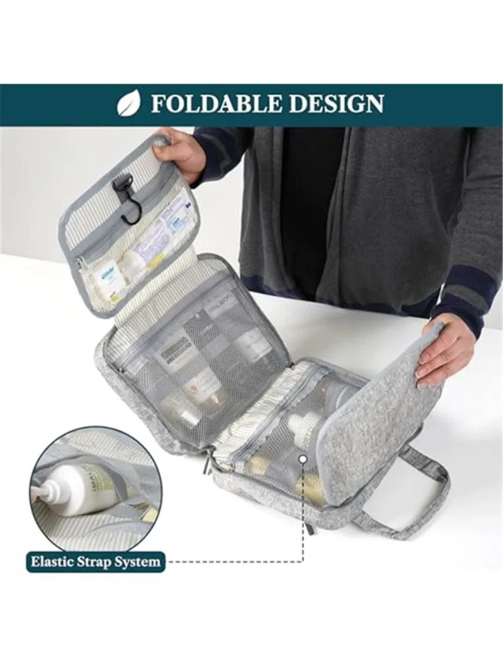 Womens Hanging Toiletry Bag Large Travel Makeup Cosmetic Organizer Waterproof